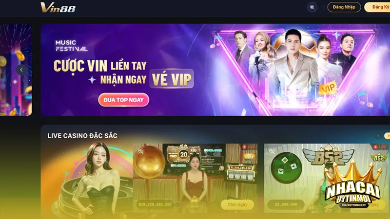 giao diện trang chủ nhà cái vin88